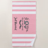 Personalisiert "Mr. & Mrs." Nur verheiratet/Jahres Strandtuch (Vorderseite)