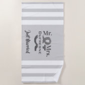 Personalisiert "Mr. & Mrs." Nur verheiratet/Jahres Strandtuch (Vorderseite)