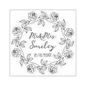 Personalisiert Mr&Mrs Wedding mit Rose Wreath Gummistempel (Prägung)
