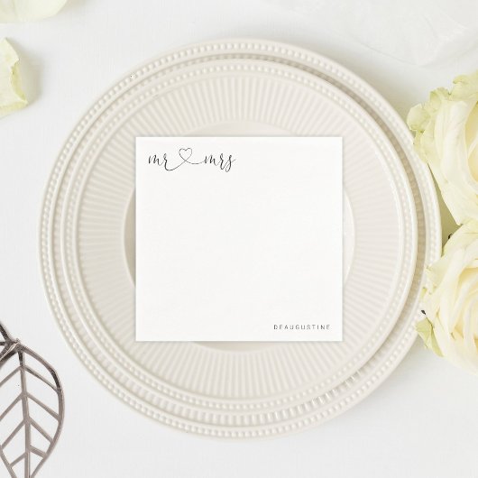 Personalisiert Mr. & Mrs. Wedding Napkin Serviette