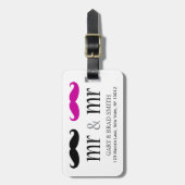Personalisiert & Mr. Mustache Luggage Tag Gepäckanhänger (Vorderseite vertikal)