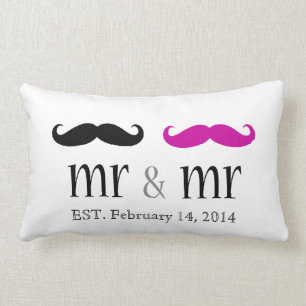 Personalisiert & Mr Mustache Pillow Lendenkissen