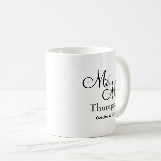 Personalisiert Mr. und Mrs. Wedding Kaffeetasse (VorderseiteRechts)