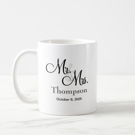 Personalisiert Mr. und Mrs. Wedding Kaffeetasse (Links)