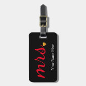 Personalisiert Mrs Ehefrau Bride Newly Weds Gepäck Gepäckanhänger (Vorderseite vertikal)