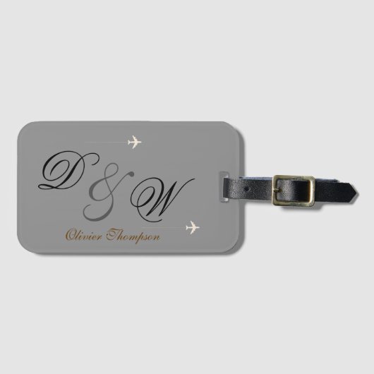 personalisiert & Mrs. name initials Gepäckanhänger (Vorderseite (Horizontal))