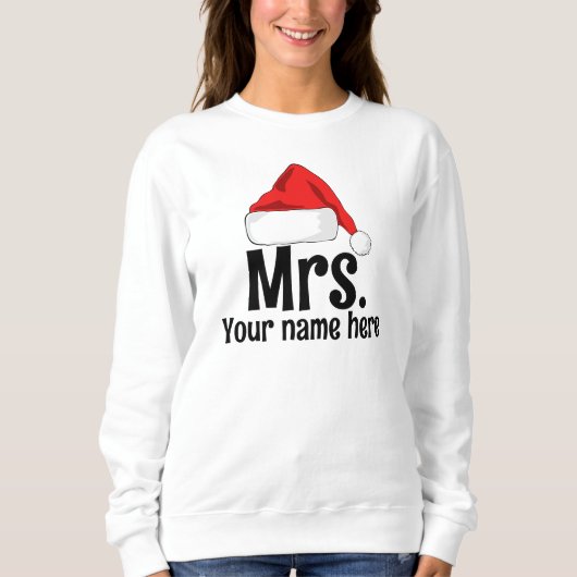Personalisiert Mrs. Santa Sweatshirt (Vorderseite)