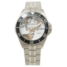 Personalisiert Mule Deer Buck Armbanduhr