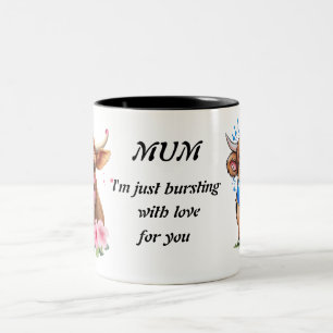 Personalisiert Mum Highland Cow Tasse