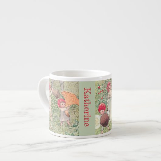 Personalisiert Mushroom Fairytale Elsa Beskow Tass Espressotasse (Vorderseite Links)