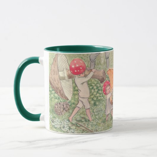 Personalisiert Mushroom Fairytale Elsa Beskow Tass Tasse (Links)