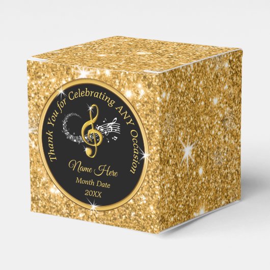 Personalisiert, Music Fevor Boxes, Black and Gold Geschenkschachtel (Vorderseite)