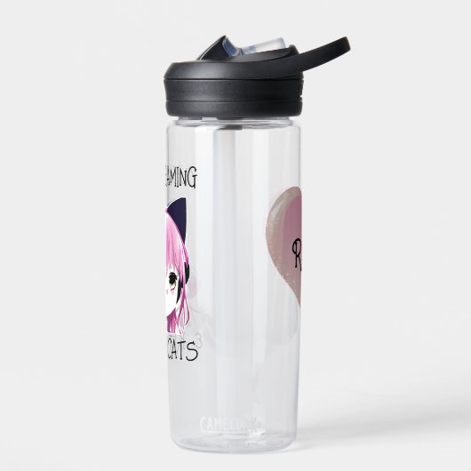 Personalisiert Music Gaming und Kitty Cat Anime Gi Trinkflasche (Links)