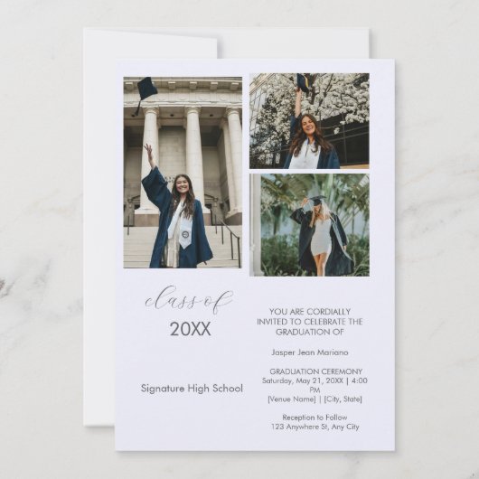 Personalisiert Music Player Class 2025 Abschluss Einladung (Rückseite)