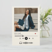 Personalisiert Music Player Class 2025 Abschluss Einladung (Stehend Vorderseite)