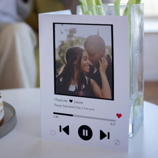 Personalisiert Music Player Valentins Foto Karte