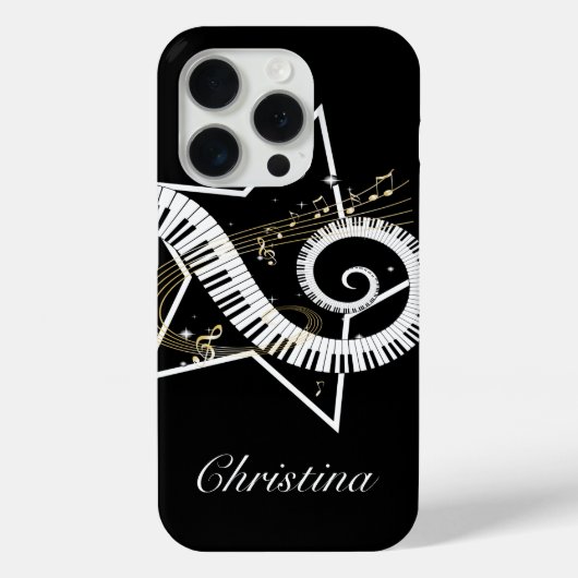Personalisiert Musical Star Golden Notes iPhone 6 Case-Mate iPhone Hülle (Rückseite)