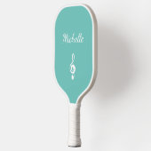 Personalisiert Musical Treble Clef Trendy Aquamari Pickleball Schläger (Links)