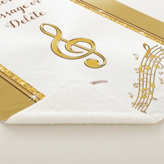 Personalisiert, Musiknote blau, gemütlich Sherpa Sherpadecke (3/4)