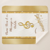 Personalisiert, Musiknote blau, gemütlich Sherpa Sherpadecke (Vorderseite (Horizontal))