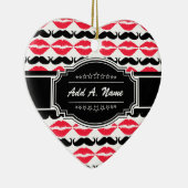 Personalisiert Mustache & Lips Nr. 14 Keramikornament (Rechts)