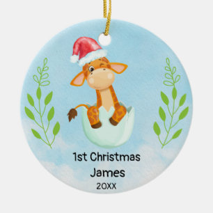 Personalisiert My First Christmas 2021 Baby Boy Keramik Ornament
