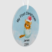 Personalisiert My First Christmas 2021 Baby Boy Ornament (Vorderseite)
