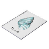 Personalisiert Mystic Blue Seashell Notizblock (Linke Seite)
