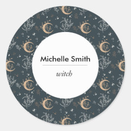 Personalisiert Mystic Bohemisch Runder Aufkleber