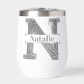 Personalisiert N Initial Silver Monogram Ihr Name (Vorderseite)