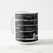 Personalisiert nach Name Abstrakte Blume Kaffeetasse (Vorderseite Links)