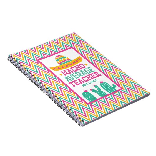 Personalisiert Nacho Average Teacher Funny Cactus Notizblock (Rechte Seite)