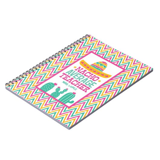 Personalisiert Nacho Average Teacher Funny Cactus Notizblock (Linke Seite)