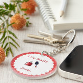 Personalisiert Nail Tech Red Glitzer Schlüsselanhänger (Vorderseite rechts)