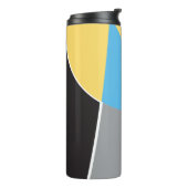 Personalisiert, Name, Abstrakt, gelb, blau, blau Thermosbecher (Nach links gedreht)