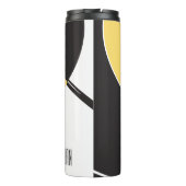 Personalisiert, Name, Abstrakt, gelb, blau, blau Thermosbecher (Rückseite)