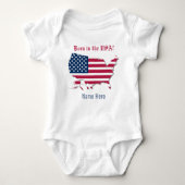 Personalisiert Name America Flag Karte Geboren in  Baby Strampler (Vorderseite)