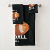 Personalisiert NAME American Football Flames Sport Badhandtuch Set (Insitu)