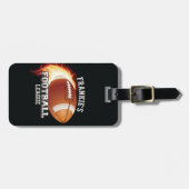 Personalisiert NAME American Football Flames Sport Gepäckanhänger (Vorderseite horizontal)
