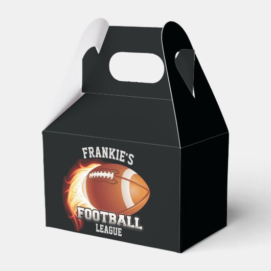 Personalisiert NAME American Football Flames Sport Geschenkschachtel (Vorderseite)