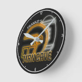 Personalisiert NAME American Football Team Man Höh Runde Wanduhr (Winkel)