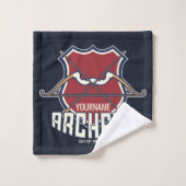 Personalisiert NAME Archery Sports Recurve Bow Arr Badhandtuch Set (Waschlappen)