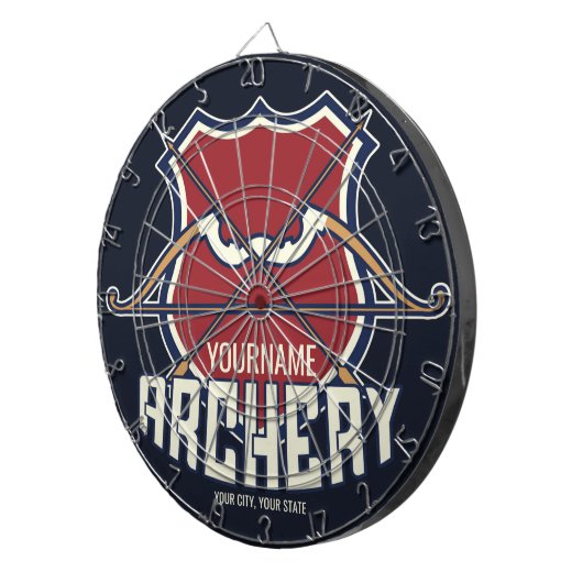 Personalisiert NAME Archery Sports Recurve Bow Arr Dartscheibe (Vorderseite rechts)