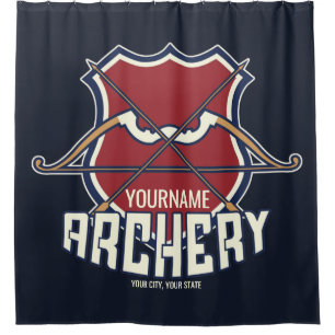 Personalisiert NAME Archery Sports Recurve Bow Arr Duschvorhang