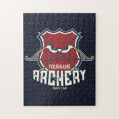 Personalisiert NAME Archery Sports Recurve Bow Arr Puzzle (Vertikal)