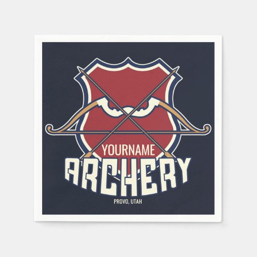 Personalisiert NAME Archery Sports Recurve Bow Arr Serviette (Vorderseite)