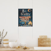 Personalisiert Name Baby Boys Kinderzimmer Alphabe Poster (Küche)