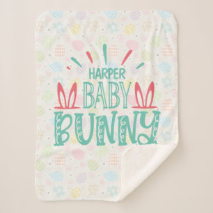 Personalisiert NAME Baby Bunny Butterfly Ostereier Sherpadecke