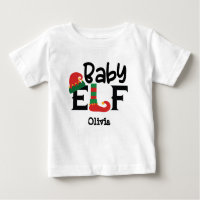 Personalisiert Name Baby Elf Weihnachtsmann T - Sh