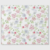 Personalisiert Name Baby Girl Blumenpapier Geschenkpapier (Flach)